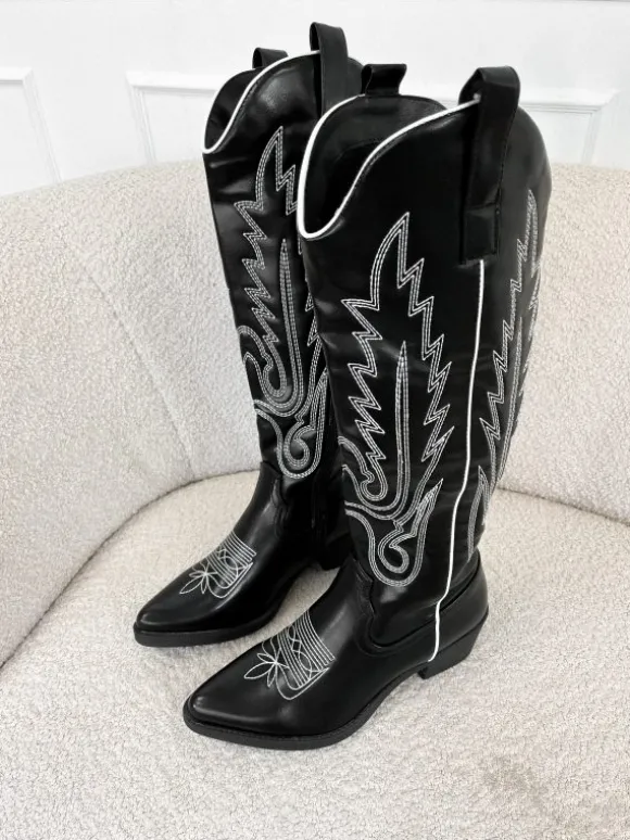 Abby western boots black