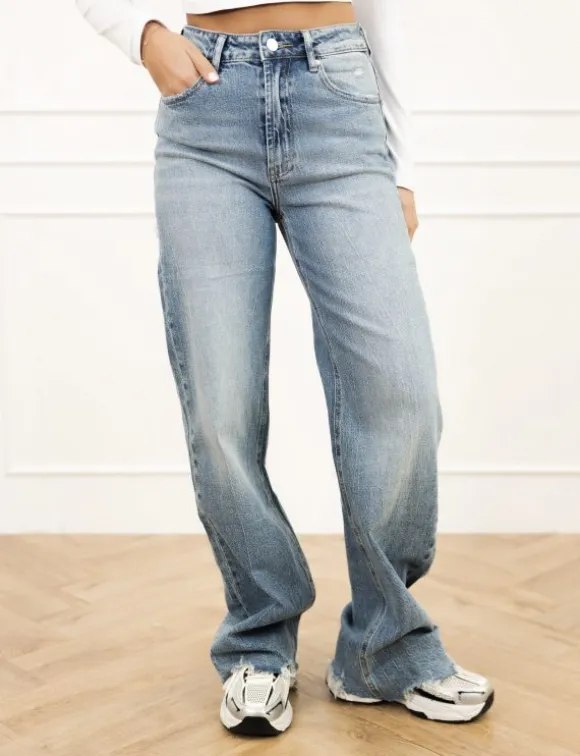 Aiva wide leg jeans donker blauw