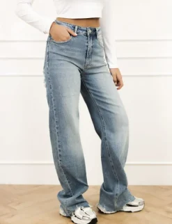 Aiva wide leg jeans donker blauw