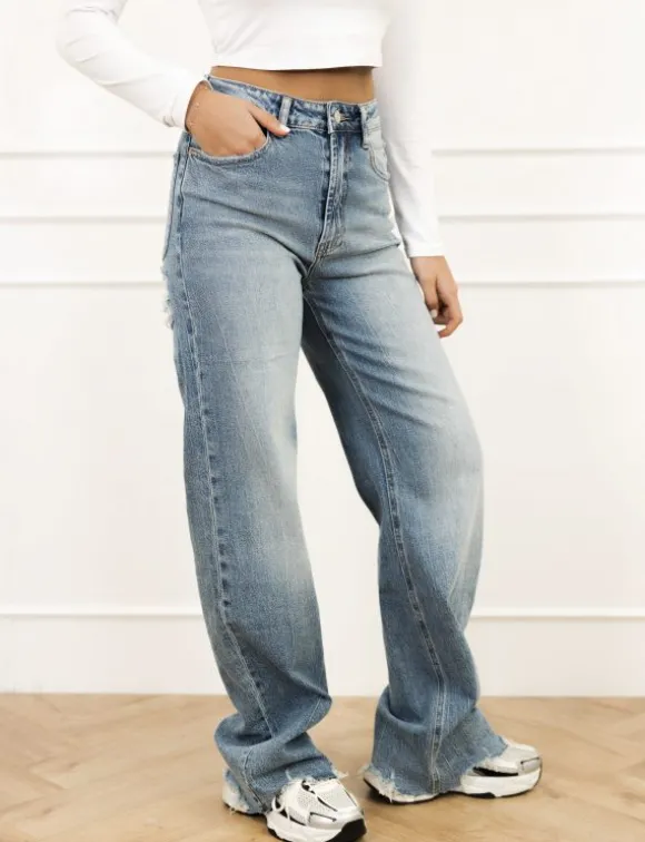 Aiva wide leg jeans donker blauw