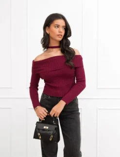 Alana off the shoulder top bordeaux