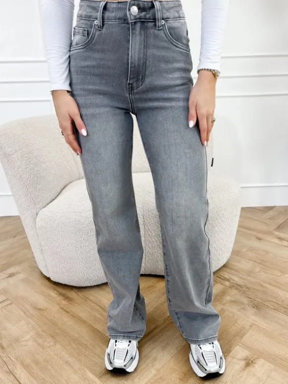 Alicia wide leg jeans grijs