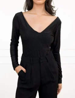 Amke strass body zwart