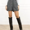 Caya hartjes short grijs