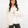 Chloe faux fur jas off white