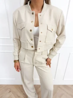 City vibes bomber jas beige