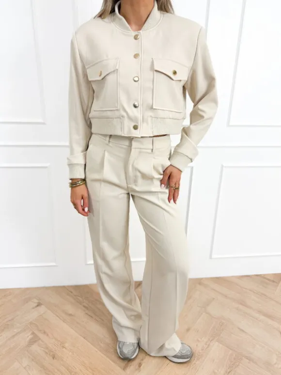 City vibes bomber jas beige