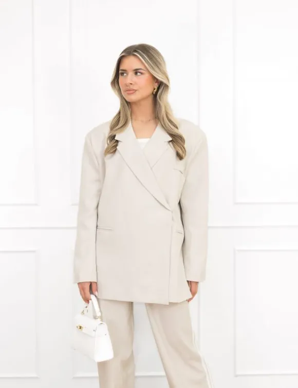 Clarissa box blazer beige