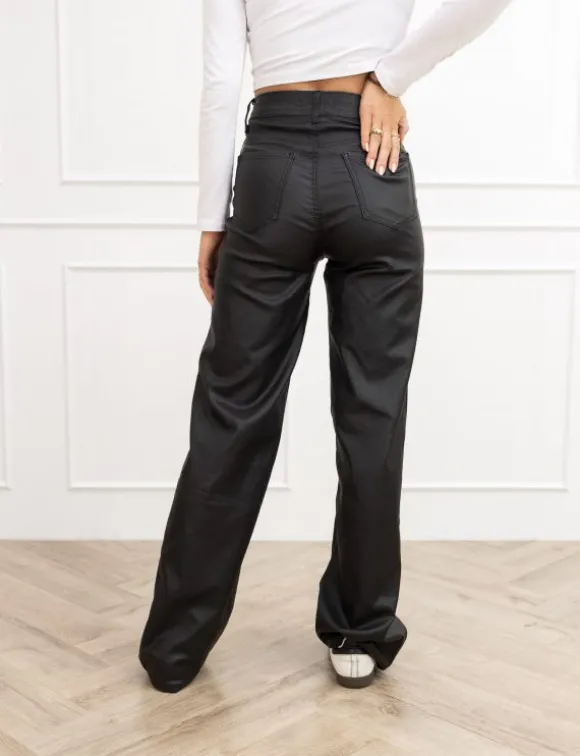 Cylee wide leg coated jeans