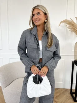 Elise strass jasje grijs