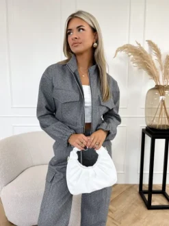 Elise strass jasje grijs