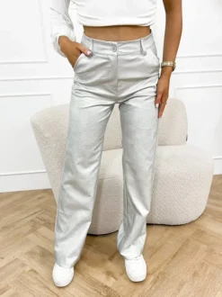 Elle broek zilver