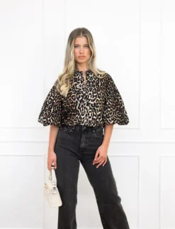 Elle spijkerblouse panter