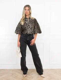 Elle spijkerblouse panter