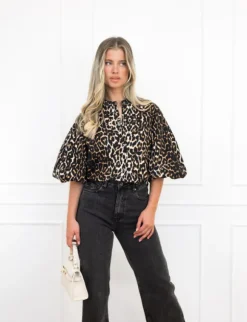 Elle spijkerblouse panter