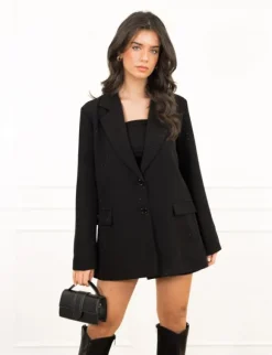 Ellen strik blazer zwart