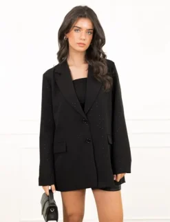 Ellen strik blazer zwart