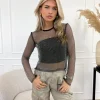 Evelien glitter top zwart