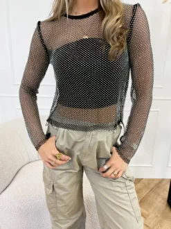 Evelien glitter top zwart