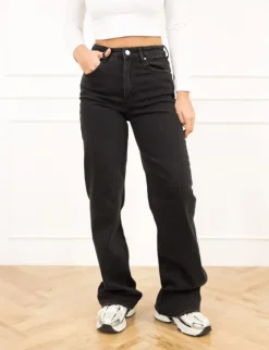 Faye wide leg tall jeans zwart