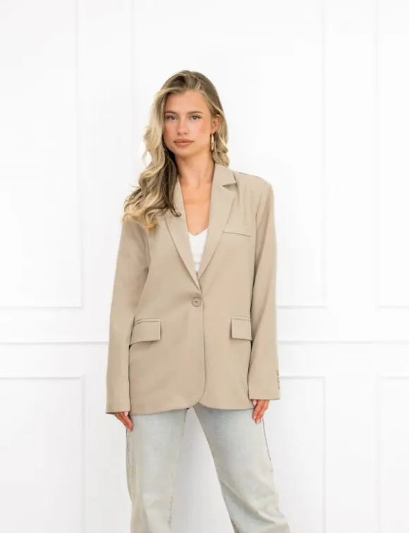 Floortje panter blazer beige