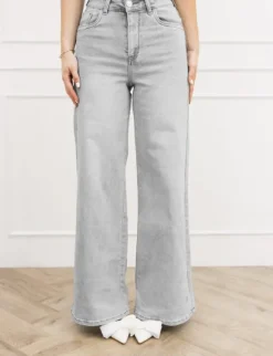 Isa may palazzo fit jeans grijs