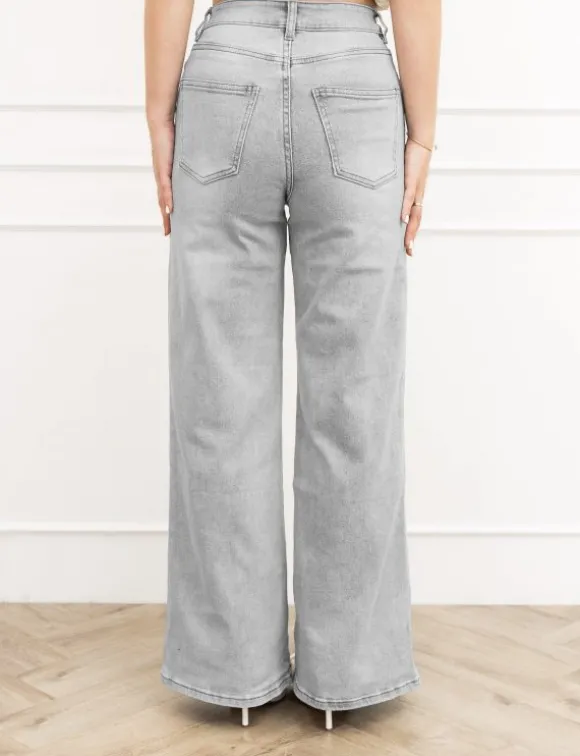 Isa may palazzo fit jeans grijs