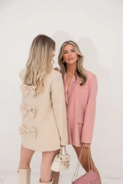 Isa strik blazer beige
