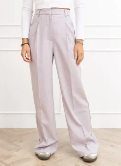 Jailin pantalon gestreept lila