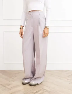 Jailin pantalon gestreept lila