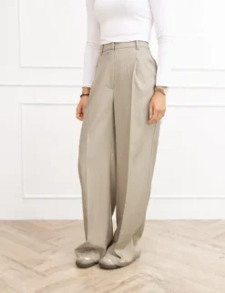 Jailin pantalon gestreept beige