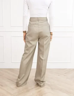 Jailin pantalon gestreept beige
