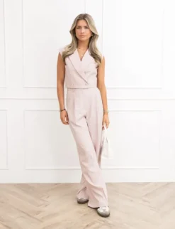 Jailin pantalon gestreept roze