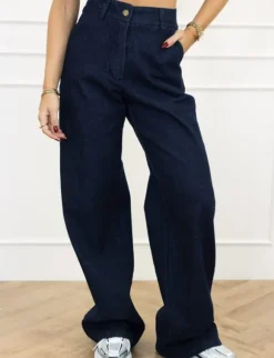 Jente denim broek donker blauw