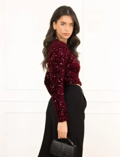 Jill top bordeaux rood