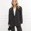 Joya blazer gestreept zwart