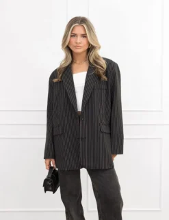 Joya blazer gestreept zwart