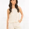 Jula pailletten top beige