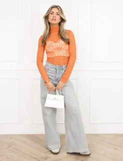 Kady kanten body oranje