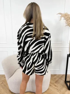 Kae zebra blouse zwart