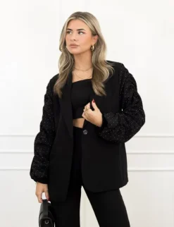 Kayla strass blazer zwart
