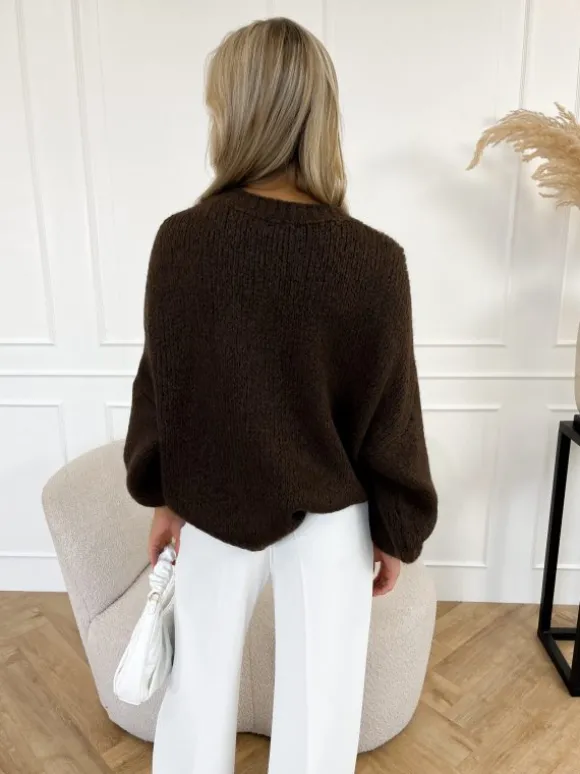 Kiki trui donker bruin