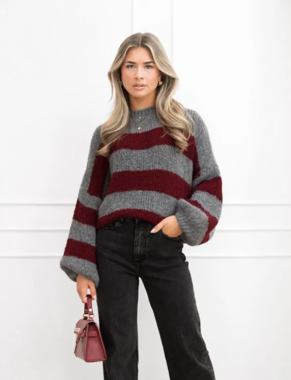 Kiki trui grijs/rood