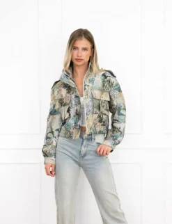 Larissa bomber jack print blauw
