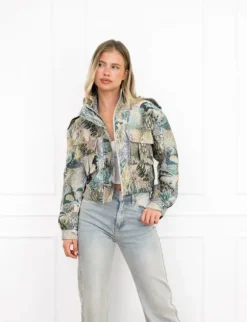 Larissa bomber jack print blauw