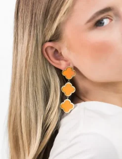 Lesley oorbellen goud oranje