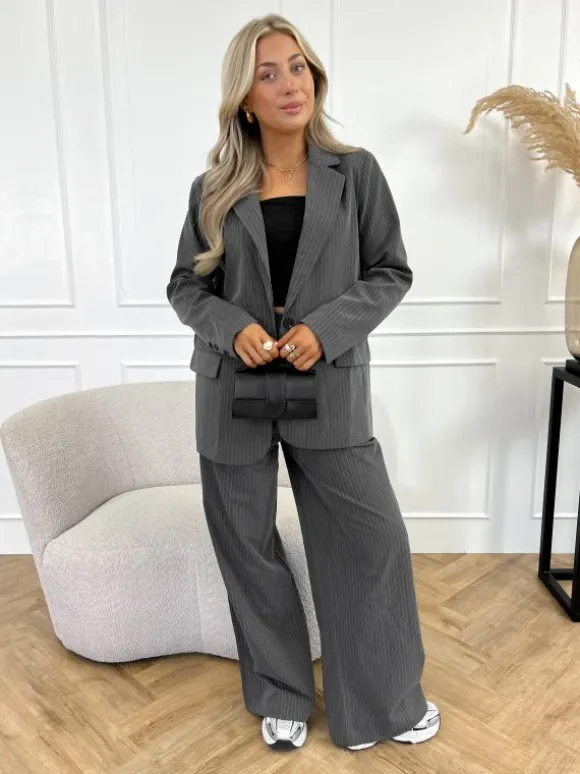 Liane strass blazer grijs