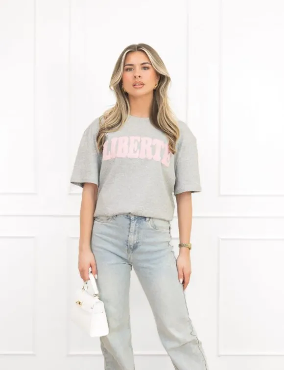 Liberte t-shirt grijs