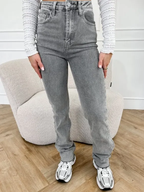 Lotte straight tall jeans licht grijs