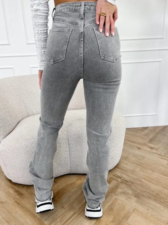 Lotte straight tall jeans licht grijs